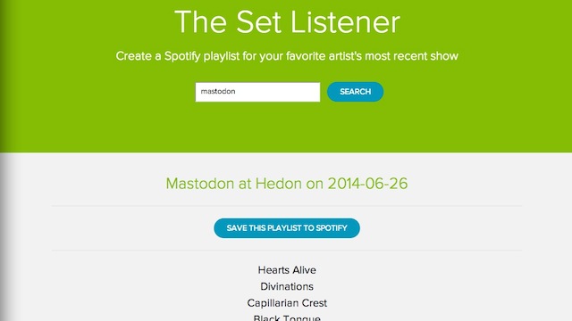 The Set Listener Creates Spotify Playlists Of An Artist’s Recent Show