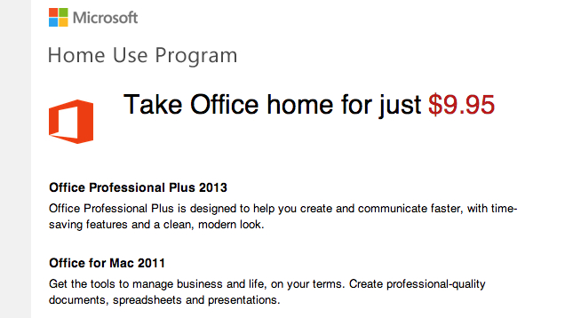 Get Microsoft Office For $15 From Your Employer