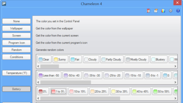Chameleon Changes Window Colours Based On Battery Level, Time Of Day