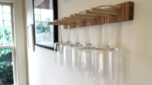 This DIY Wine Glass Rack Saves Space, Is Easy To Build