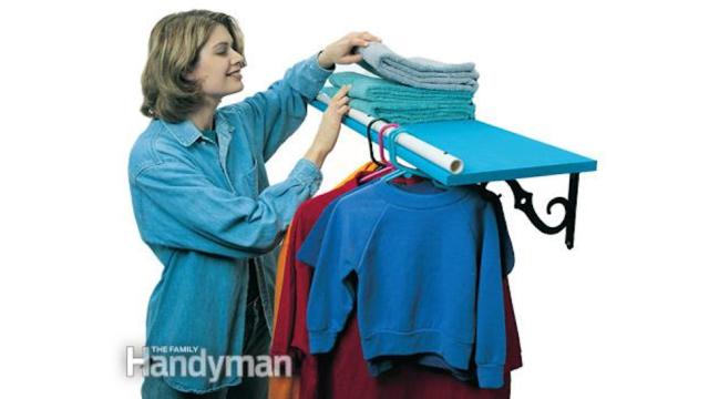 Turn A Shelf Into A Clothes-Hanging Rack With PVC Pipe