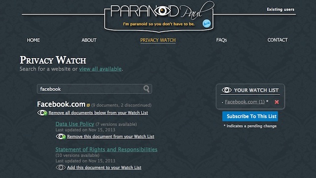 Paranoid Paul Monitors Terms Of Service And Alerts You Of Changes