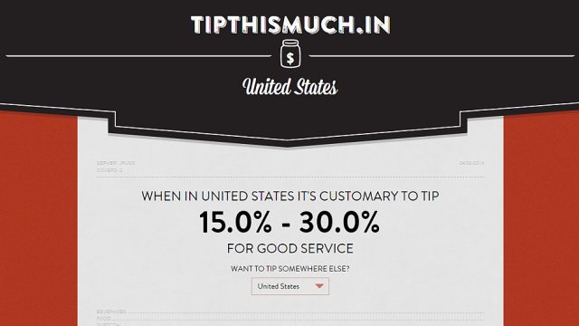 Tip This Much Shows Tips In Different Countries And Calculates Bills