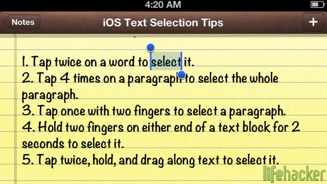 Five Shortcuts For Faster Text Selection In iOS