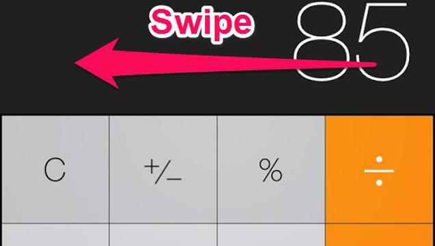 Backspace In The iOS Calculator With This Swipe Gesture