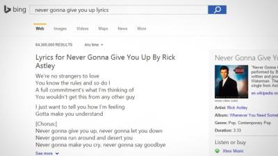 Bing Now Shows Lyrics At The Top Of Your Search Results