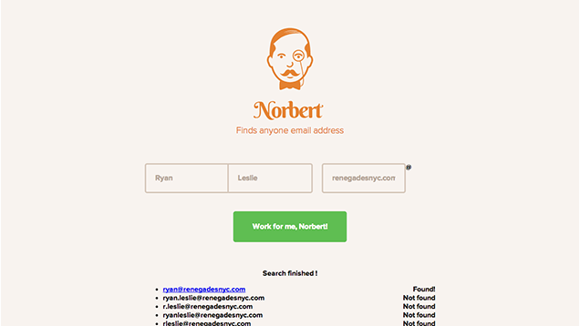 Norbert Finds And Verifies People’s Email Addresses With Their Name