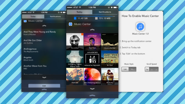 Music Center Adds Your Music Library To Notification Center