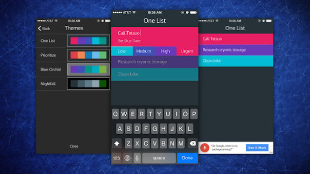 One List Is A Simplified, Colourful To-Do List For iOS