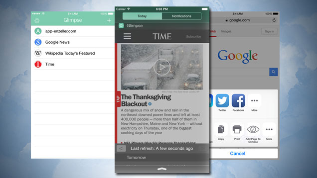 Glimpse Stuffs Your Favourite Sites Into The Notification Center