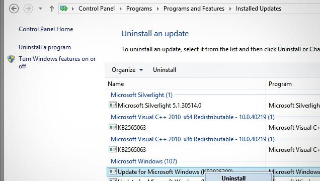 How To Uninstall A Windows Update That Broke Something
