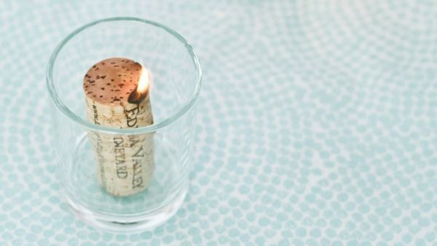 Soak Corks In Alcohol To Make Cheap Candles