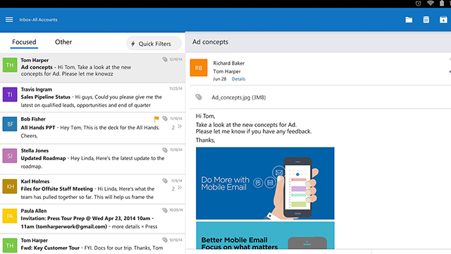 Outlook Comes To Android And iOS, Office For Android Leaves Preview