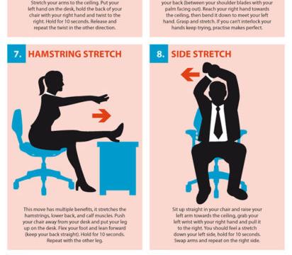 This Graphic Shows 15 Desk-Based Exercises For The Office