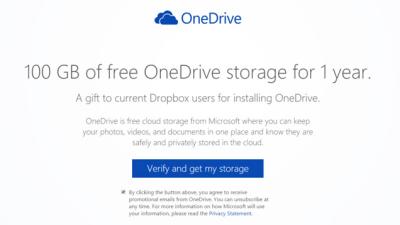 Dropbox Users Can Grab 100GB Of OneDrive Storage For Free