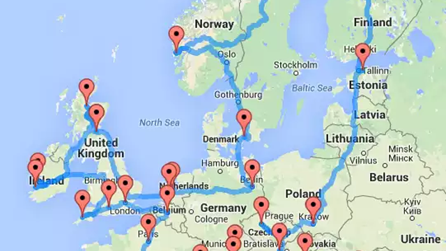 This Map Shows How To Take An Epic Road Trip Across Europe