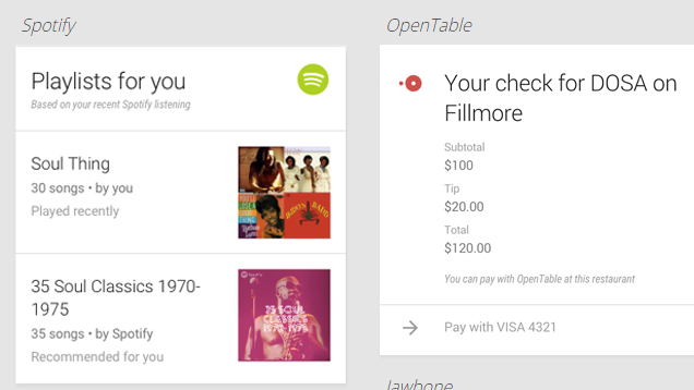 Google Now Adds Support For 70 New App Cards