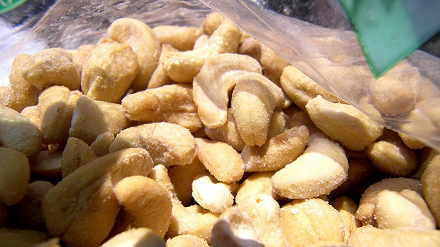 Remove Excess Salt From Nuts By Shaking Them In A Paper Bag