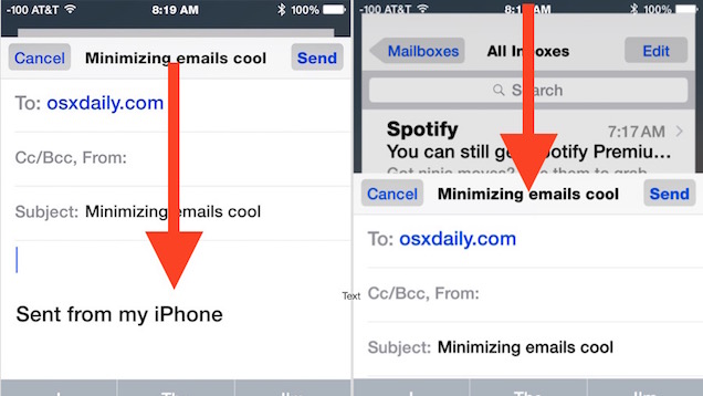 Minimise The Compose Window In Apple Mail For iOS With A Gesture