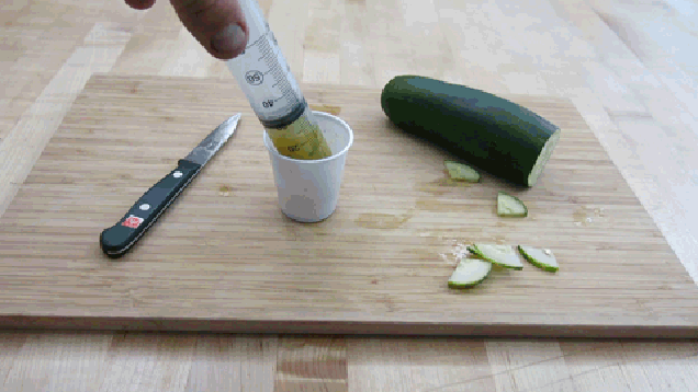 Make Homemade Pickles Almost Instantly With A Large Plastic Syringe