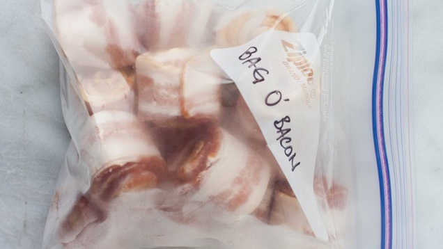 Freeze Individual Bacon Strips In Rolled Coils For Easier Access