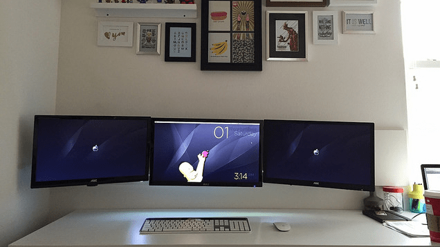 The Floating Triple Monitor Workspace For Two