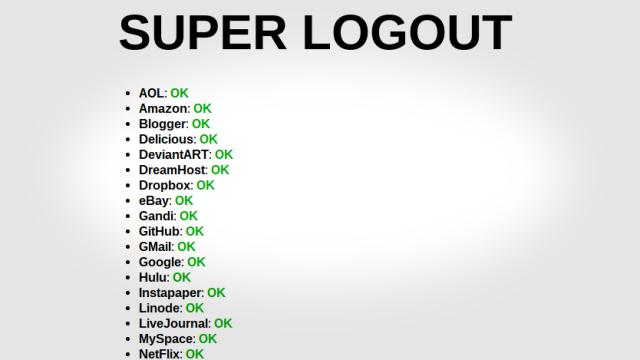 Super Logout Logs You Out Of Dozens Of Services At Once