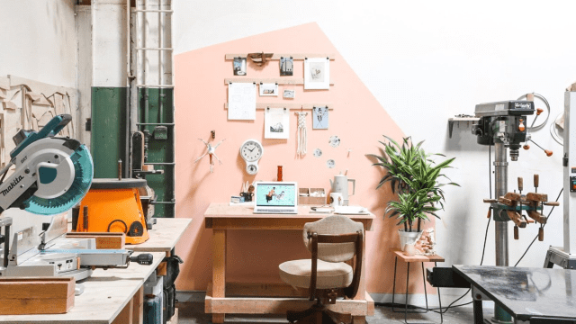 The Woodworker’s Pink Workspace