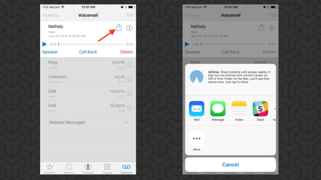 How To Save Or Share Your iPhone Voicemail Messages In iOS 9