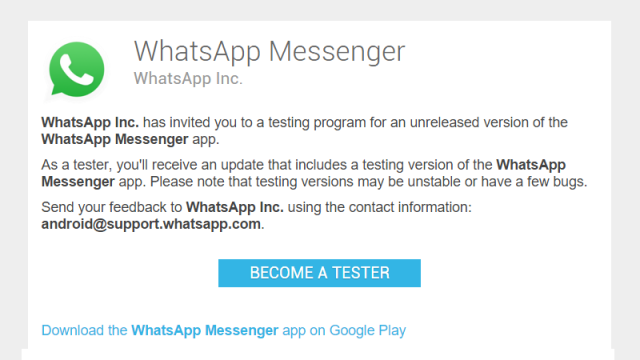 WhatsApp Releases Official Beta Channel To The Google Play Store