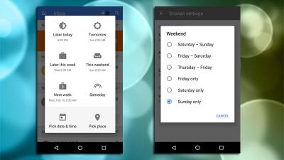 Inbox By Gmail Adds More Snooze Options, Including Custom Weekend Settings