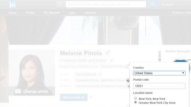 Change Your LinkedIn Profile Location To The Area You Want To Work In