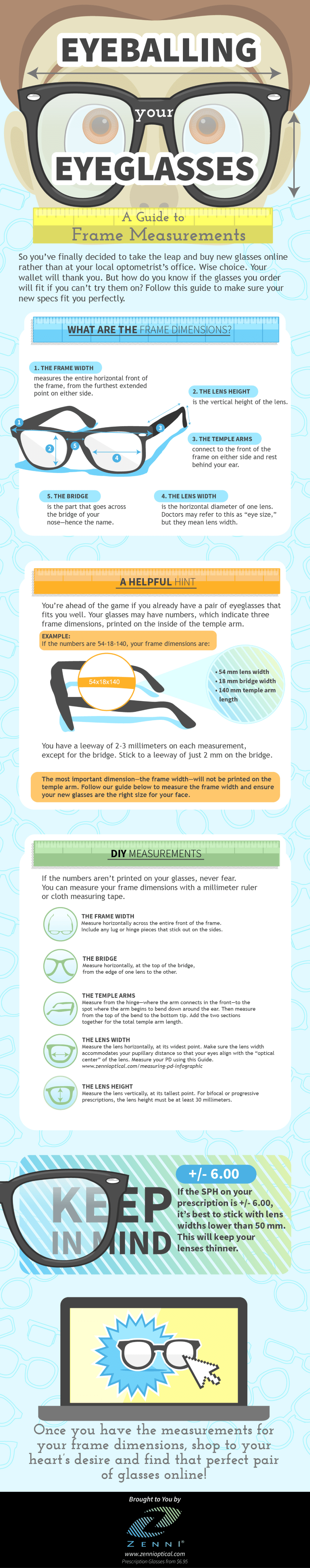 A Guide To Glasses And Frame Measurements [Infographic]