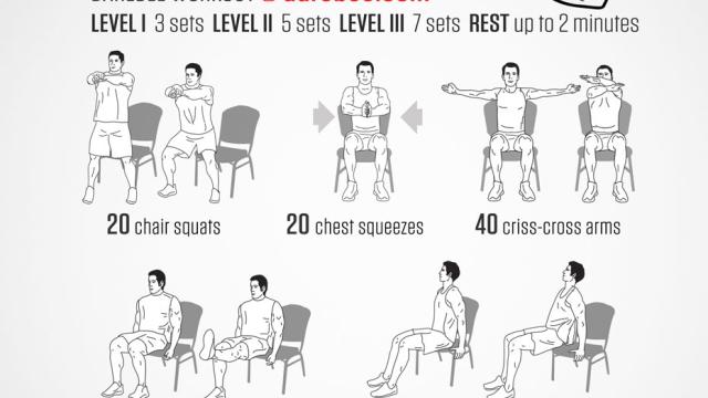 5-minute whole-body workout on chair. Adapted from MS-UK (Multiple