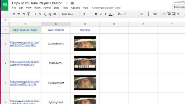 Make Anonymous, Collaborative YouTube Playlists From A Google Spreadsheet