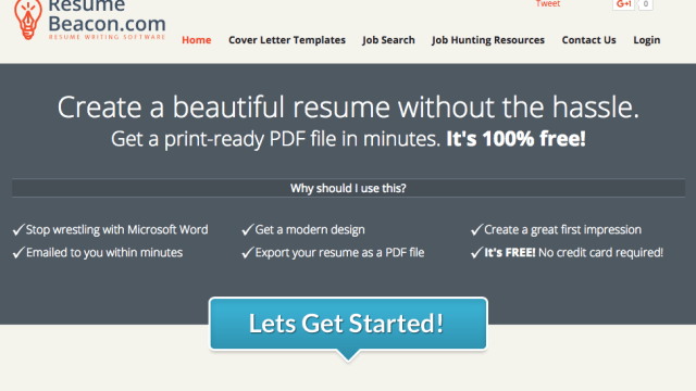 Resume Beacon Is A Simple, Free, Non-Flashy Online Resume Builder