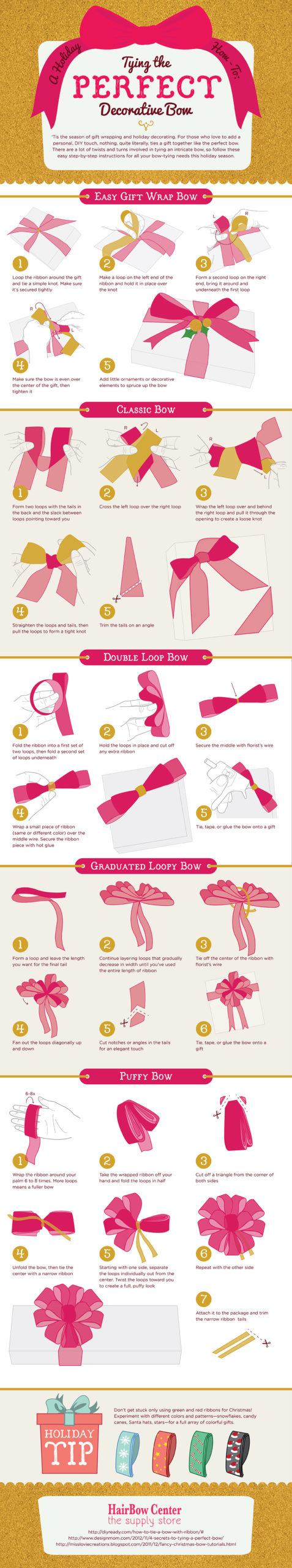 Five Simple Bow Variations That Make Wrapping Gifts Easy [Infographic]