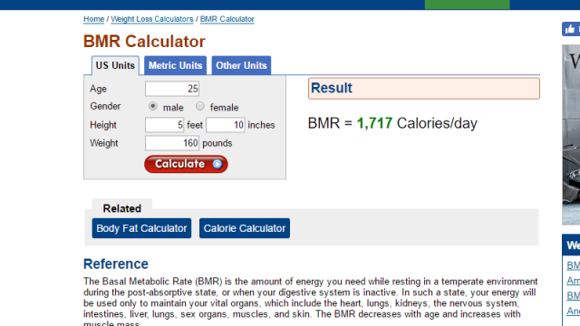 Calculate How Many Calories You Burn Every Day Without Exercise With This Tool