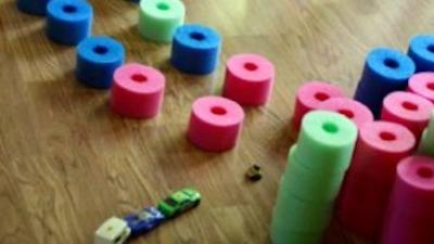 Turn A Pool Noodle Into ‘Quiet’ Blocks For Kids To Play With