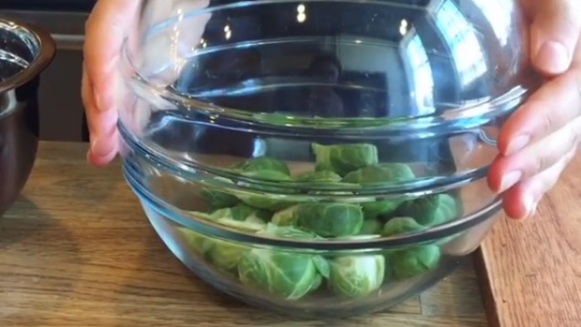 Prep A Bunch Of Brussels Sprouts At Once With Two Bowls