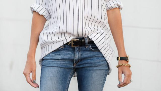The Trick To A Perfect Front Tuck For A Long Shirt