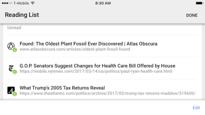Chrome For iPhone Gets A Reading List For Saving Articles And Offline Reading