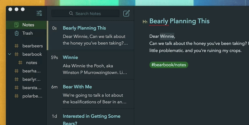 Bear Is The Perfect Balance Between The Bloat Of Evernote And The Simplicity Of Plain Text