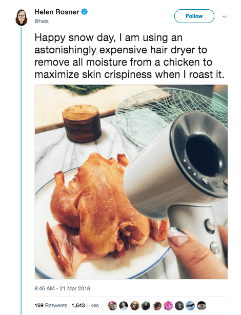 Use A Hair Dryer To Crisp Chicken Skin