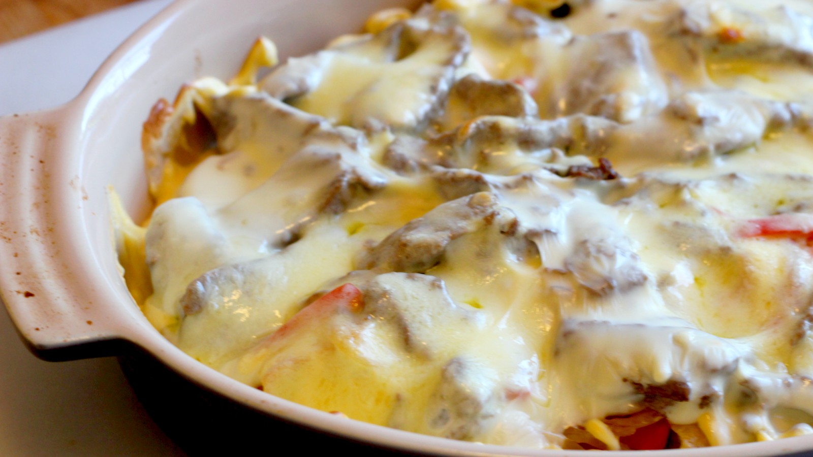 Make This Cheesesteak Casserole By Using All The Cheese 