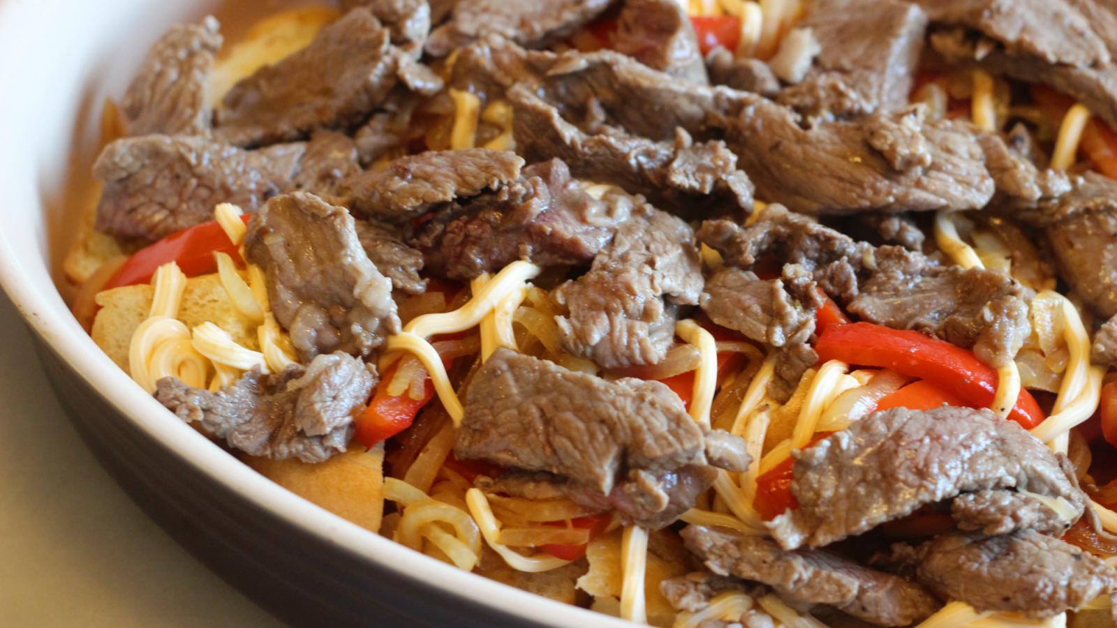 Make This Cheesesteak Casserole By Using All The Cheese 