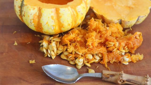 De-Seed Tiny Squashes With A Grapefruit Spoon