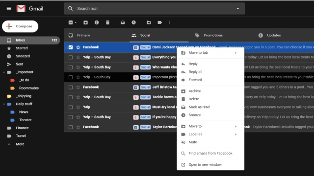 Organise Your Gmail Inbox Fast By Right-Clicking