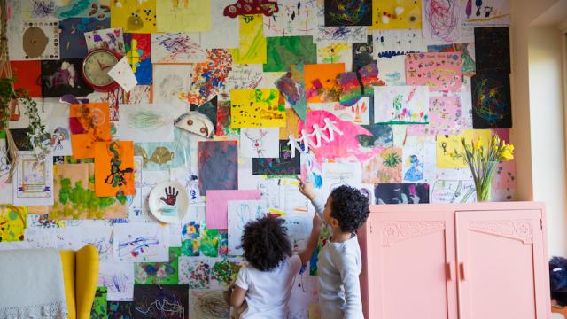 Display Your Kid’s Art On An Ignored Wall