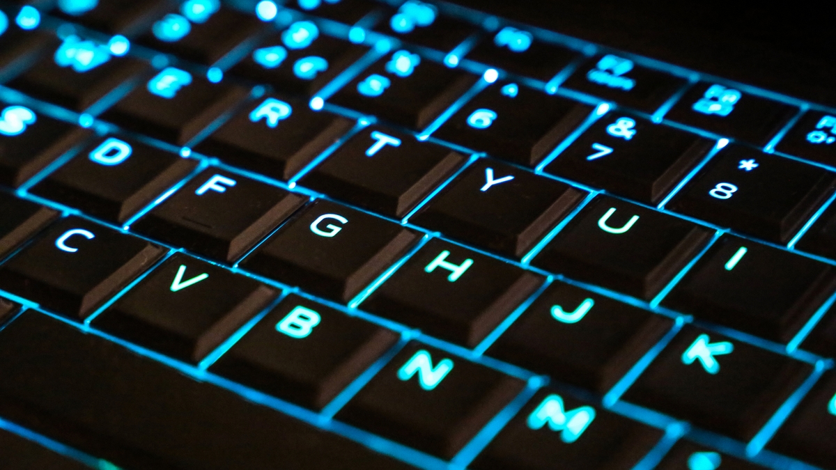 scam Illuminated computer keyboard.